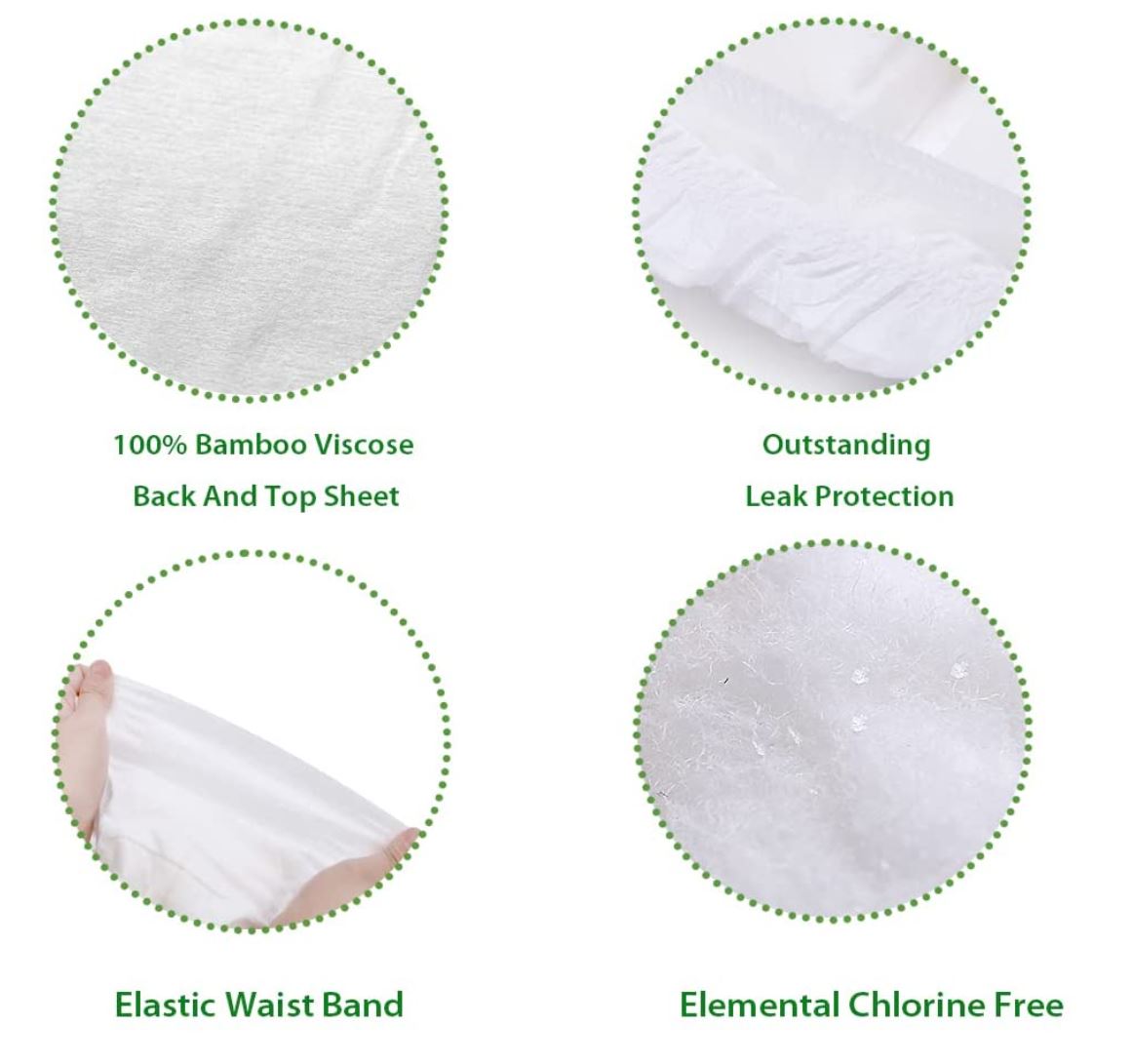 ECOBOOM Bamboe Eco Wegwerp luier 32 STUKS - Maat 3 (Medium 6-10kg)